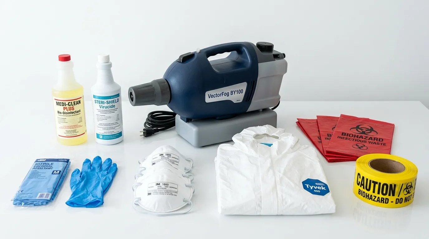 Professional biohazard remediation crew working in Grayslake