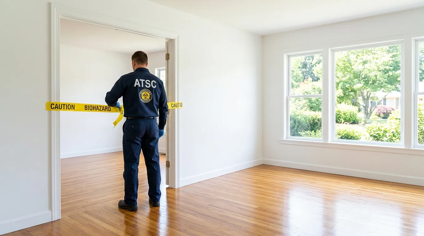 Certified biohazard cleanup crew performing Decomposition Cleanup in Grayslake